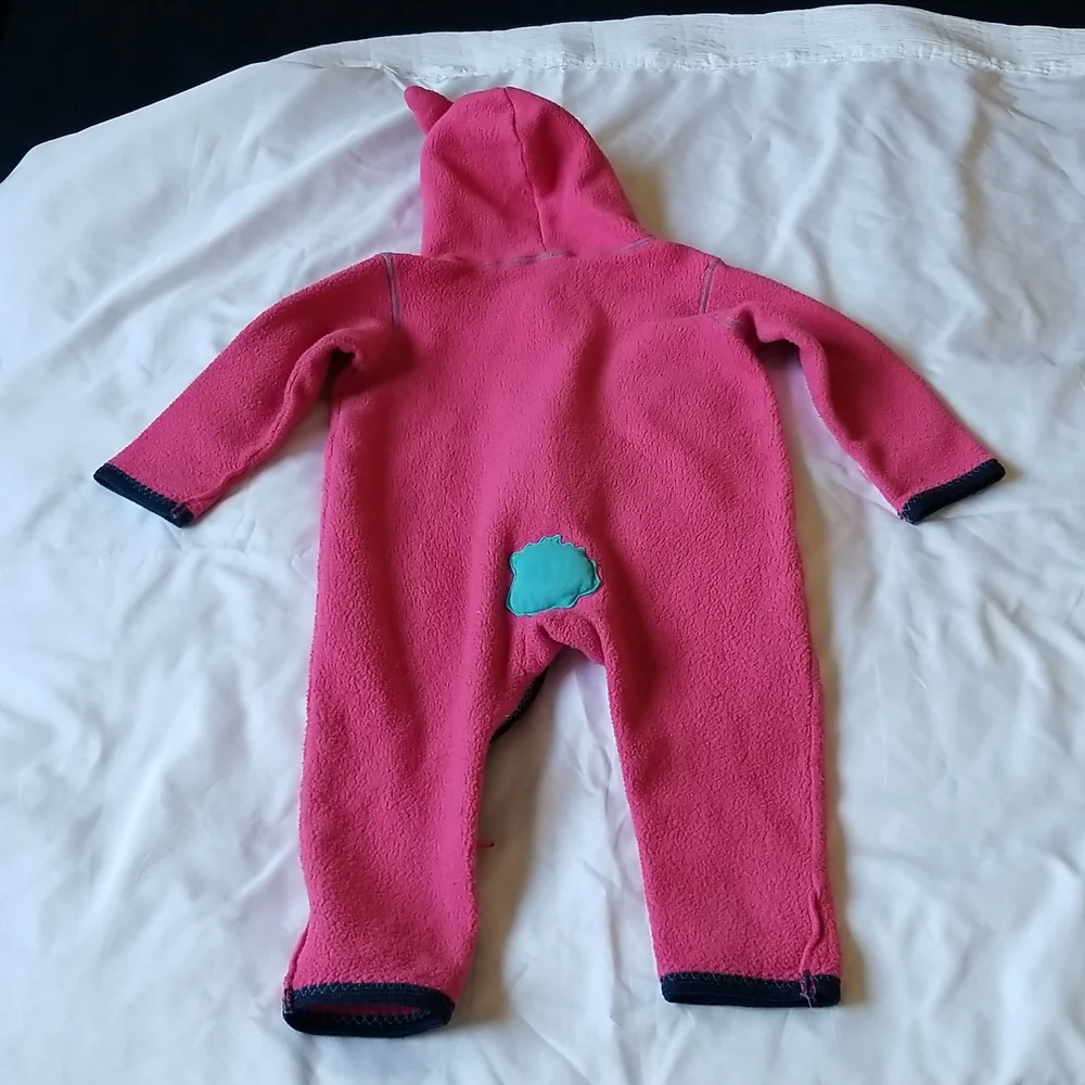 Hanna Andersson Pink Owl Fleece Onesie - Size 18-24 months or 80cm